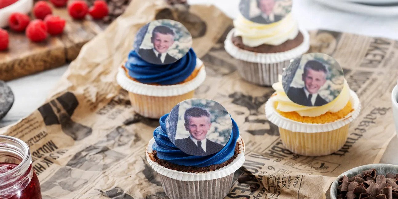 Muffins med bilde av konfirmanten